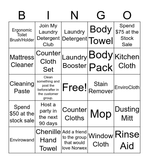 Shop the Stock Bingo Card