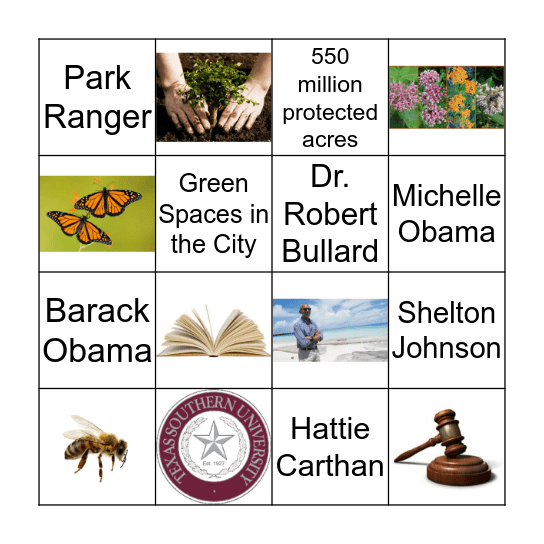 Celebrating Black History Month and Protectors of Nature  Bingo Card