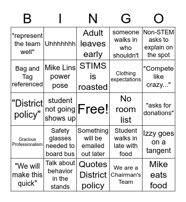 KING TeC Bingo Card