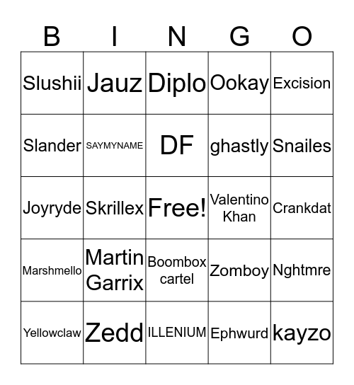 EDC 2019 BINGO Card