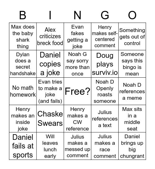 Banned Bingo Card