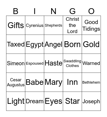 Christmas Bingo Card
