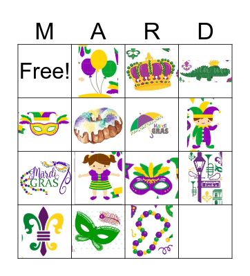 MARDI GRAS BINGO Card