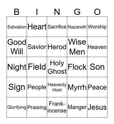 Christmas Bingo Card