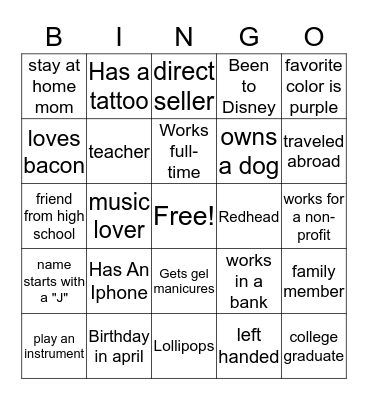 Pink Zebra bingo  Bingo Card