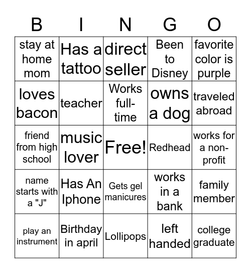 Pink Zebra bingo  Bingo Card