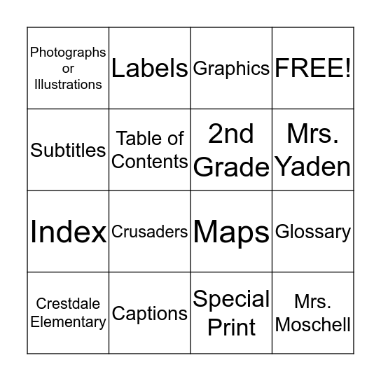 Non-Fiction BINGO Card