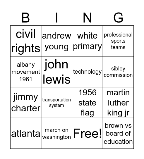 social studys  Bingo Card