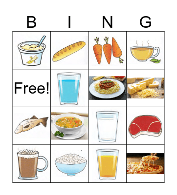 Dinnertime Bingo Card