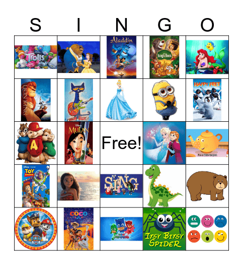 SINGO Bingo Card