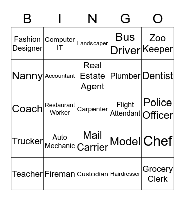 Career Bingo Card