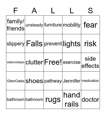 FALLS Bingo Card
