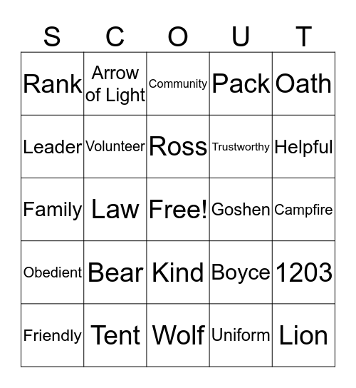 2019 Blue and Gold BINGO Card