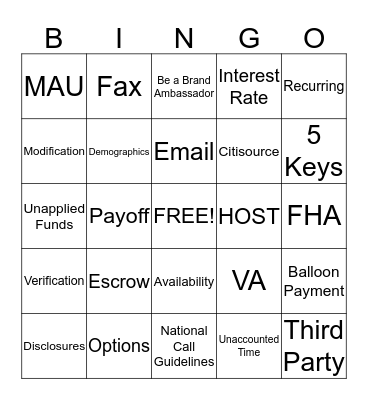 Bingo Card