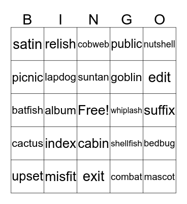 Step 3 Bingo Card