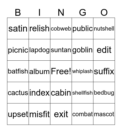 Step 3 Bingo Card