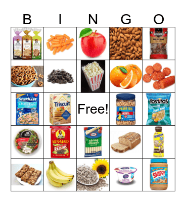Nutrition Bingo Card