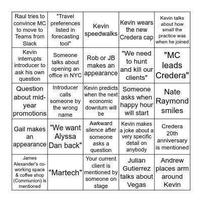 MC Retreat Bingo Card