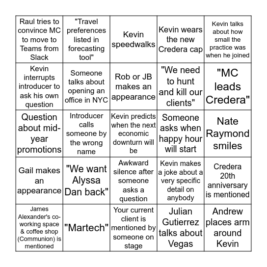 MC Retreat Bingo Card