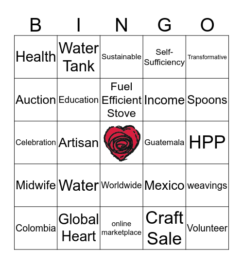 Grow a Global Heart Bingo Card