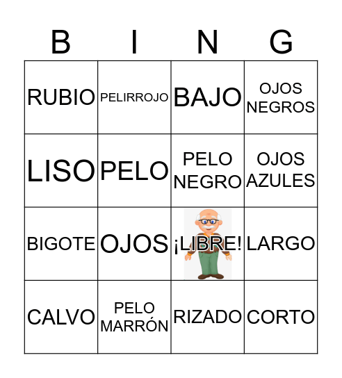 BINGO DE LAS DESCRIPCIONES Bingo Card