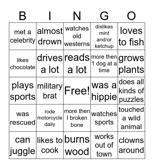 DKR Bingo Card