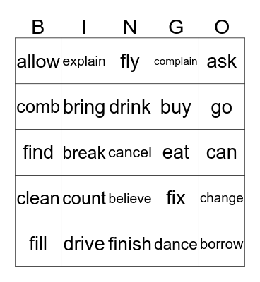 1 - 30  Bingo Card