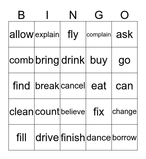 1 - 30  Bingo Card