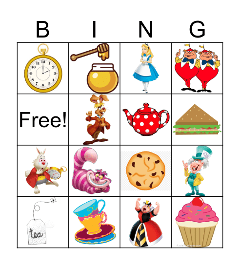 Alice in Wonderland Bingo! Bingo Card