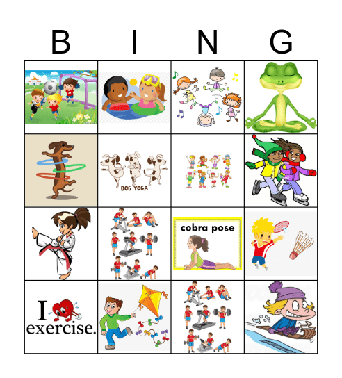 BE ACTIVE Bingo Card