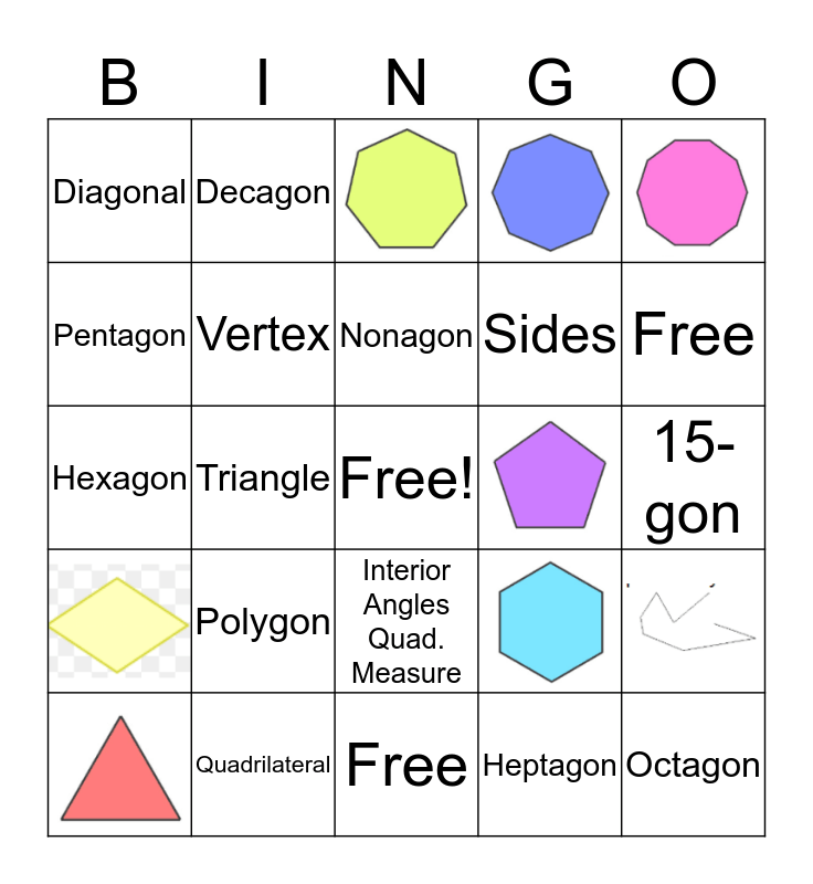 Polygons Bingo Card