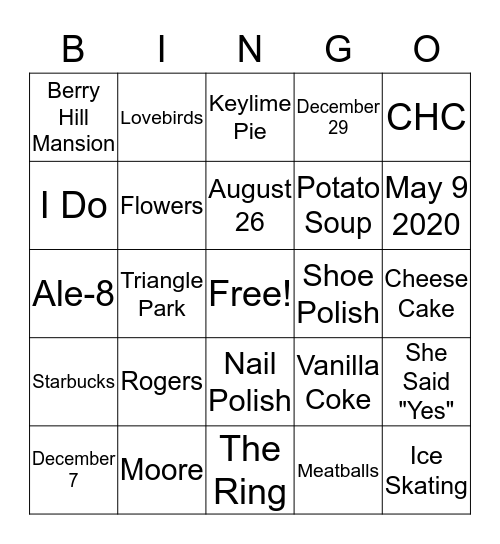 Engagement Bingo Card