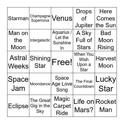 This Is What Space Sounds Like Bingo Card