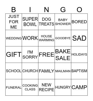 FOOD IS LOVE Bingo Card