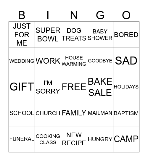 FOOD IS LOVE Bingo Card