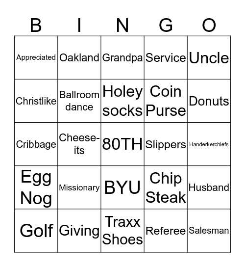 CLAUDE'S BIRTHDAY BINGO Card