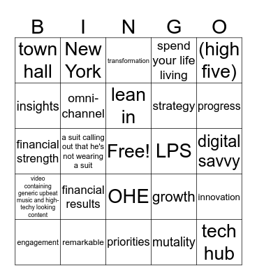 NM Town Hall Feb 2019 Bingo Card