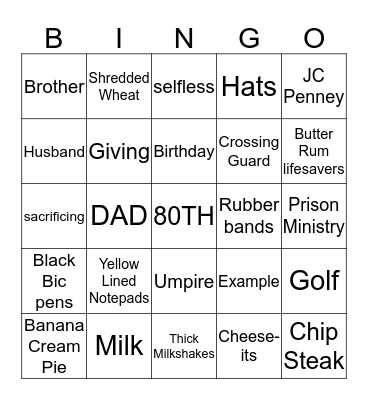 CLAUDE'S BIRTHDAY BINGO Card