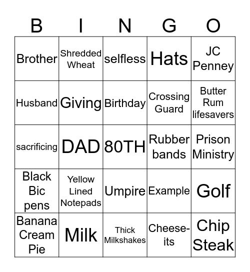 CLAUDE'S BIRTHDAY BINGO Card