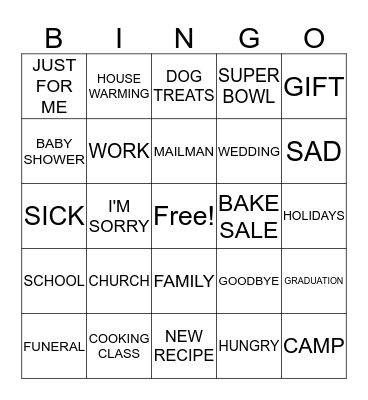 FOOD IS LOVE Bingo Card