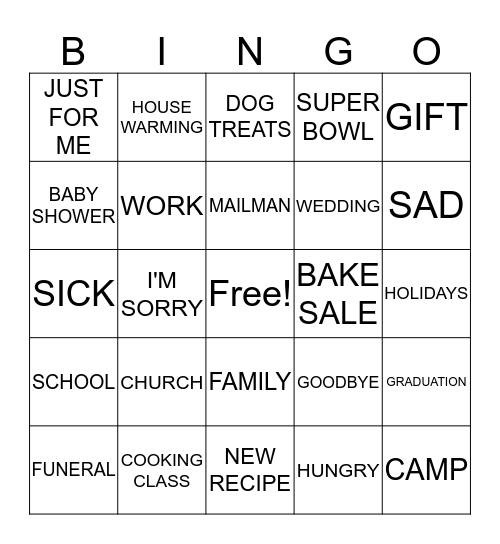 FOOD IS LOVE Bingo Card