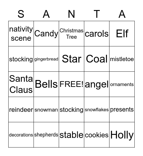 Christmas Bingo Card