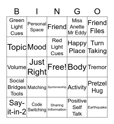 Social Bridges Bingo Card