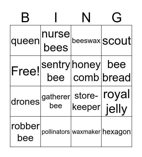 Social Insects Bingo Card