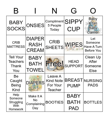 BABY SHOWER Bingo Card