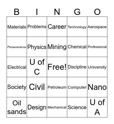 Engineering Bingo Card