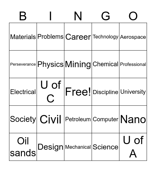 Engineering Bingo Card