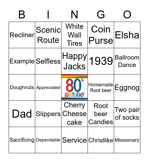 CLAUDE'S BIRTHDAY Bingo Card