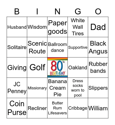 CLAUDE'S BIRTHDAY  Bingo Card