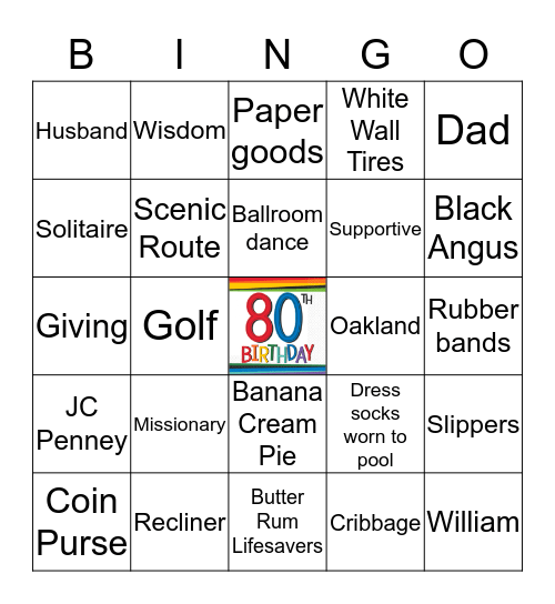 CLAUDE'S BIRTHDAY  Bingo Card